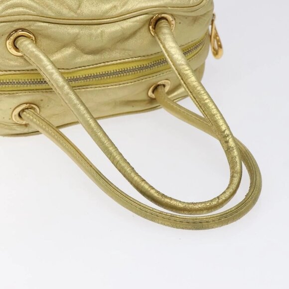 LOEWE Hand Bag Leather Gold Tone Auth - Picture 8 of 16
